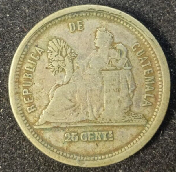 Guatemala Silver 25 Centavos 1882 E