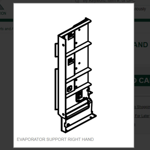 EVAPORATOR SUPPORT RIGHT HAND # 9051730-01