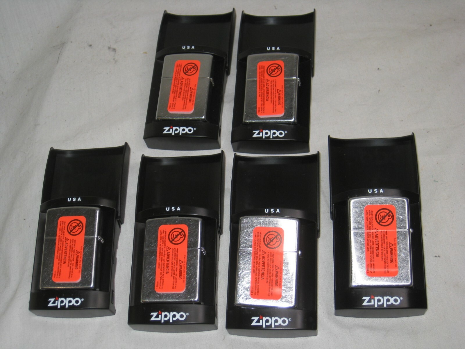 ZIPPO L 06 lighter U.S.A. made w/ case original single blank chrome