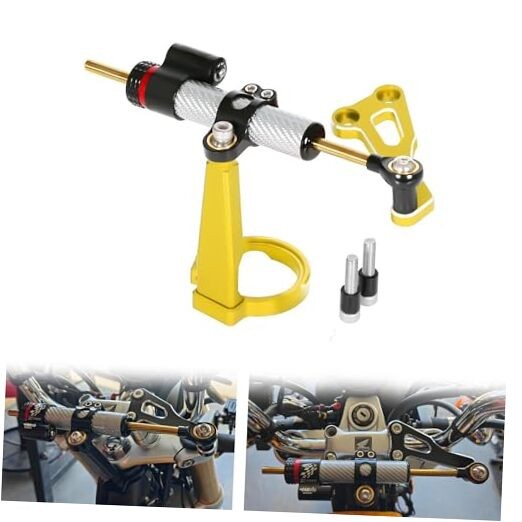 Monkey125 Steering Damper Stabilizer & Mounting Bracket Grip Compatible Gold