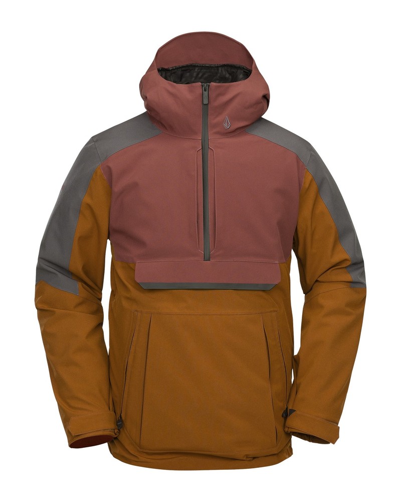 Volcom Brighton Pullover Men's Winter Jacket, Caramel, Large