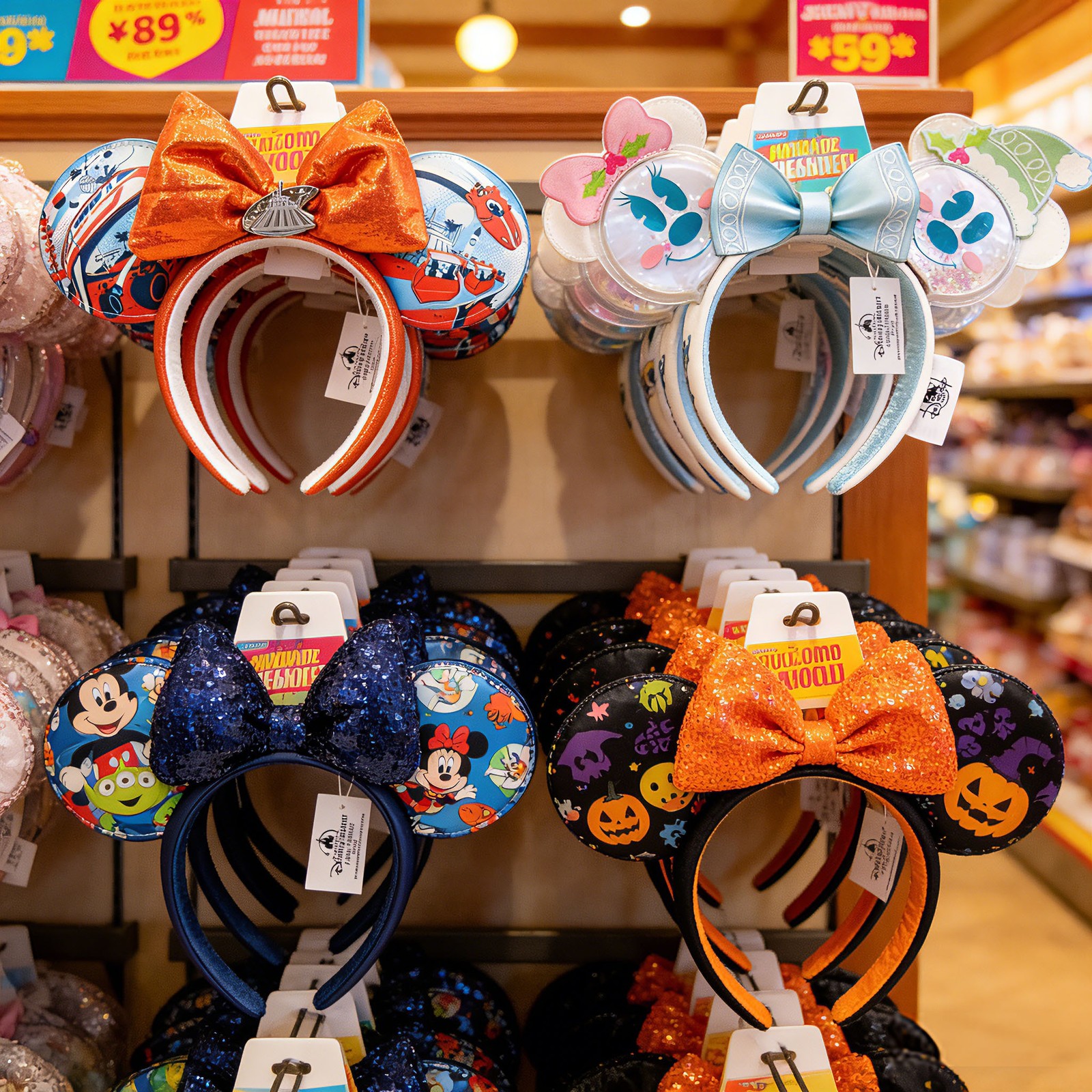 203+ Parks Headband Mice Mousey Ears Bow Sequins Resort