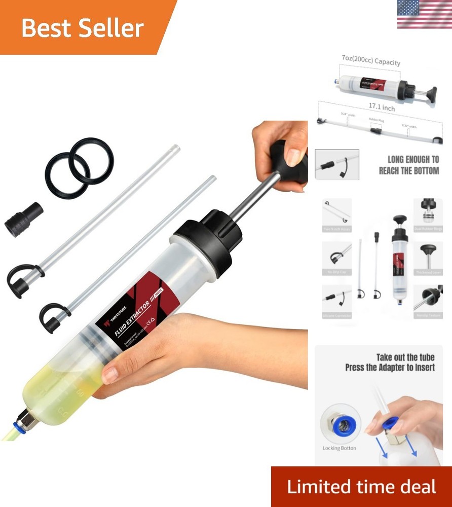 200cc Manual Fluid Extractor Pump for Safe Oil Changes - Leak-Proof Design