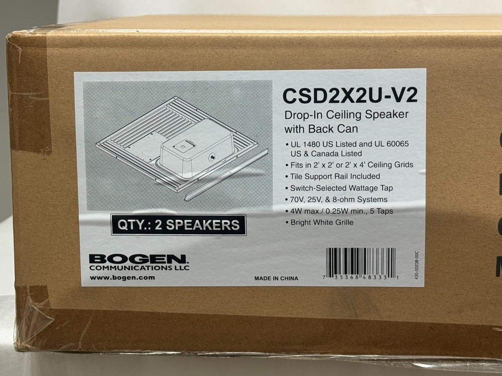 Bogen CSD2X2 Drop-In Ceiling Speakers - INCLUDES 2 SPEAKERS IN BOX