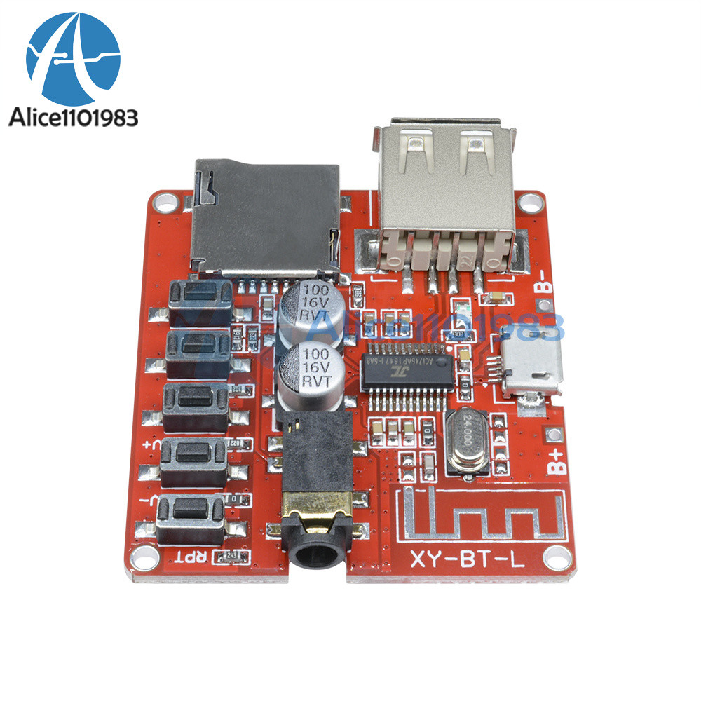 3.7-5V Bluetooth 4.1 Audio Decoder MP3 Player Board Micro USB TF SD Card Module
