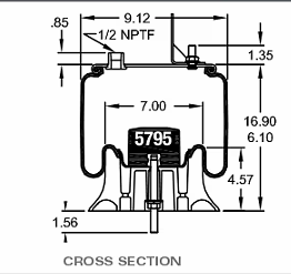Air Spring Bag SAF Holland 90557248 & Firestone W01-358-9587
