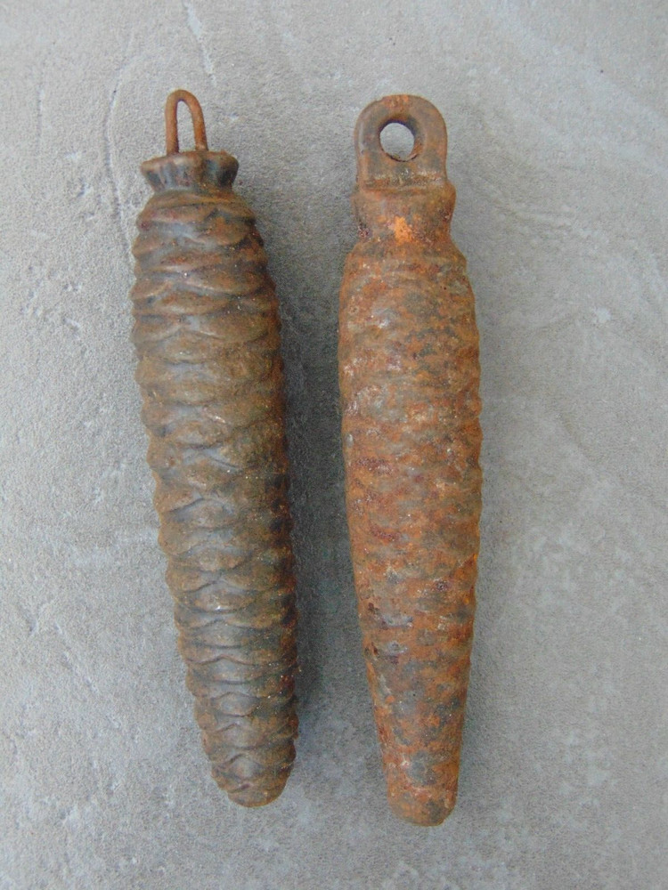 Two Vintage Pine Cone Cuckoo Clock Weights 477g