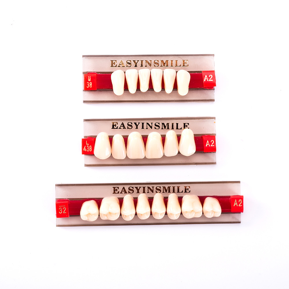 A1/A2/A3 Shade Acrylic Resin Teeth Dental DIY False Denture Full Set Upper/Lower