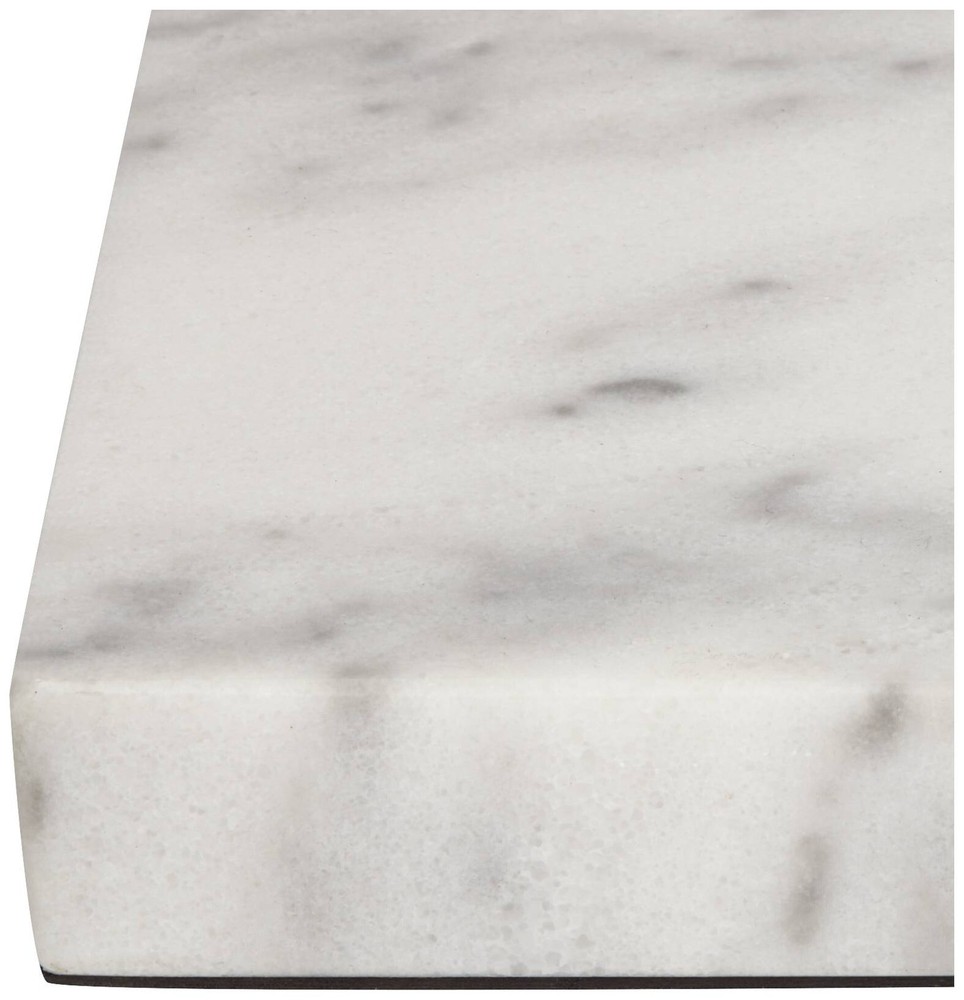 White Marble 9 1/2" x 6 1/2" x 1" Rectangular Lamp Riser