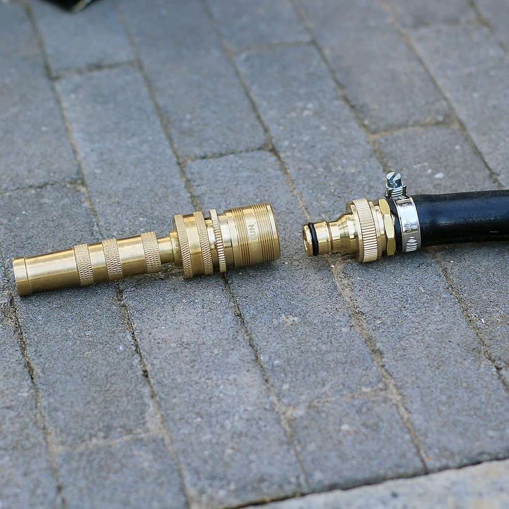 Garden Hose Quick Connect Solid Brass 3/4 inch GHT External Thread Easy Conne...