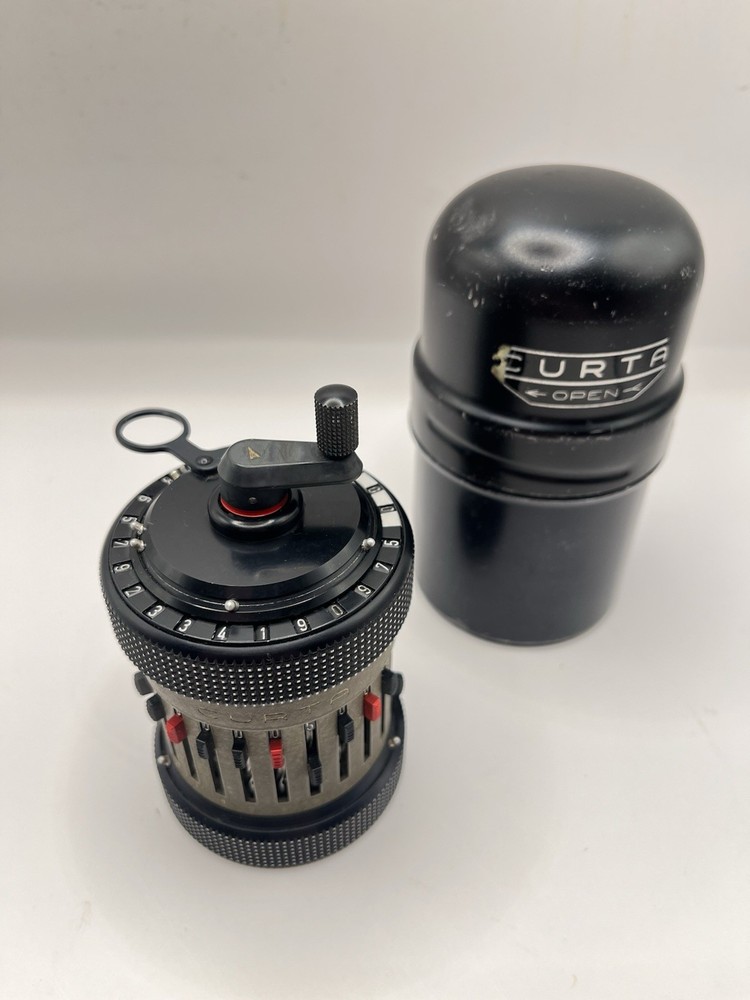 Curta Calculator Type II - Mechanical Curta Type 2 With Tin Case