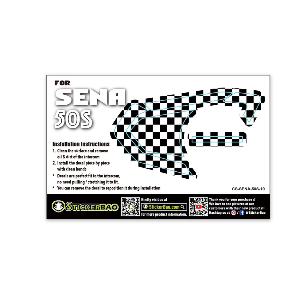 Chess Device Surface Decals Sticker For SENA 50S Intercom 1 Piece