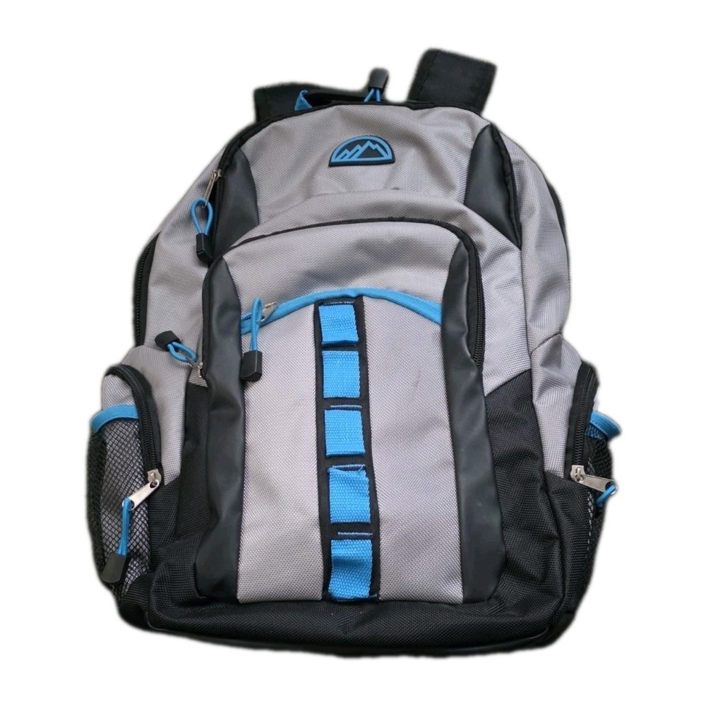 Mountain Edge 19” Padded backpack NWT Black/Grey/Blue 💥Multiple Storage Pockets