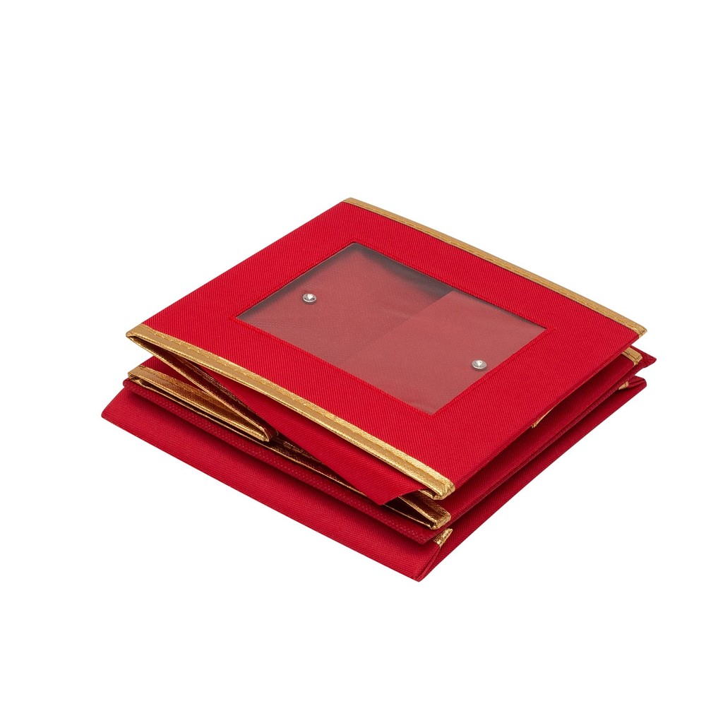 Simplify Holiday Salad Plate Dinnerware Storage Box | 9.45 Inch | Medium, Red