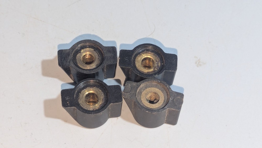 Vintage Radio Control Knobs Pointer Arrow Bakelite Brass Insert Ham Audio