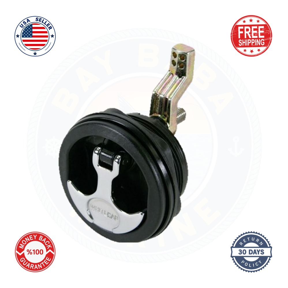 Whitecap Marine Boat 3-inch T-Handle Latch Non Locking Chrome/Black Freshwater