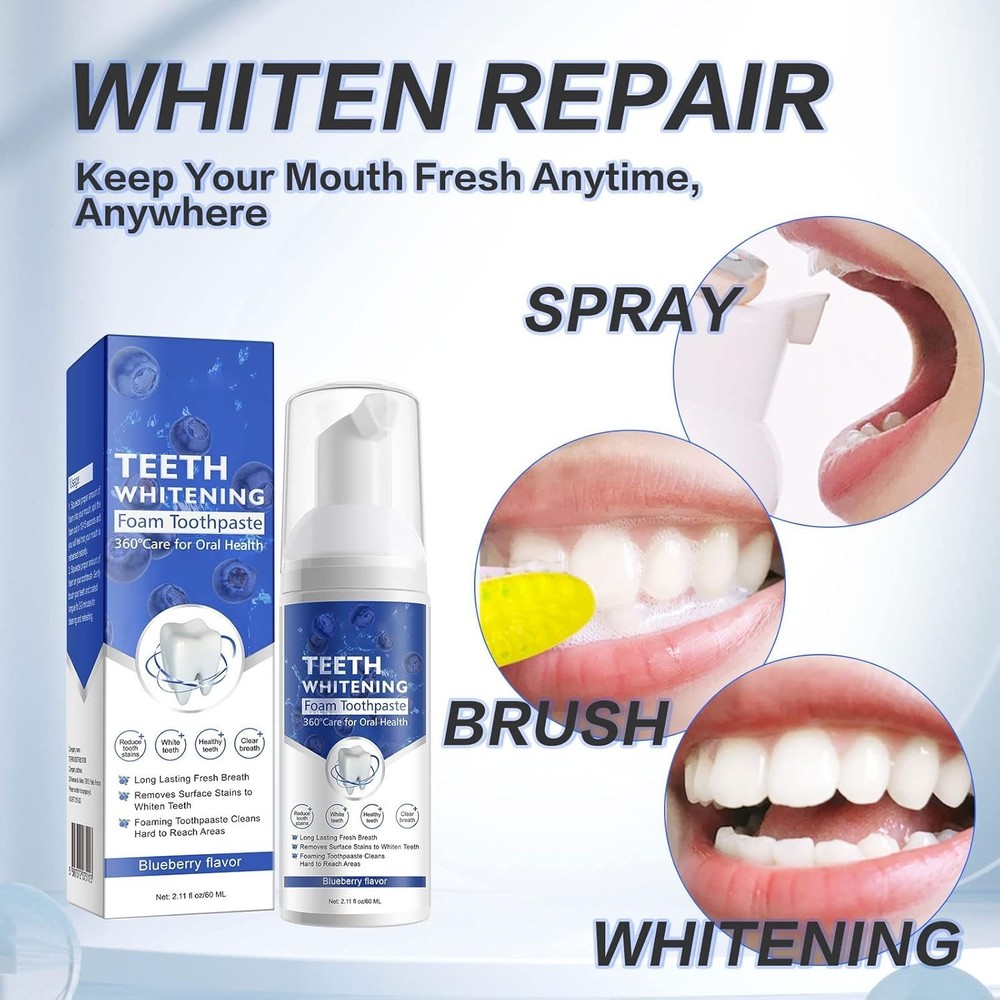 Teeth Whitening Toothpaste, Mousse Foam Toothpaste, 2 Pack Foam Toothpaste for U