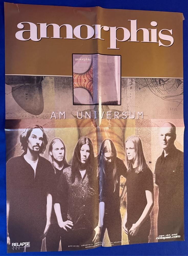 vintage 2001 Amorphis Am Universum PROMO POSTER 18x24in Relapse METAL