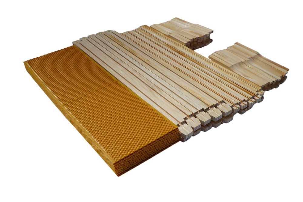 Bee Hive Langstroth 10 MEDIUM Frames Kit , 10 Frames+ Yellow foundation ,