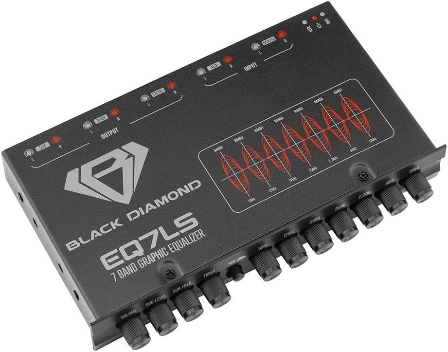 Black Diamond 7-Band Stereo Equalizer/Crossover Pre Amp Equalizer - EQ7LS