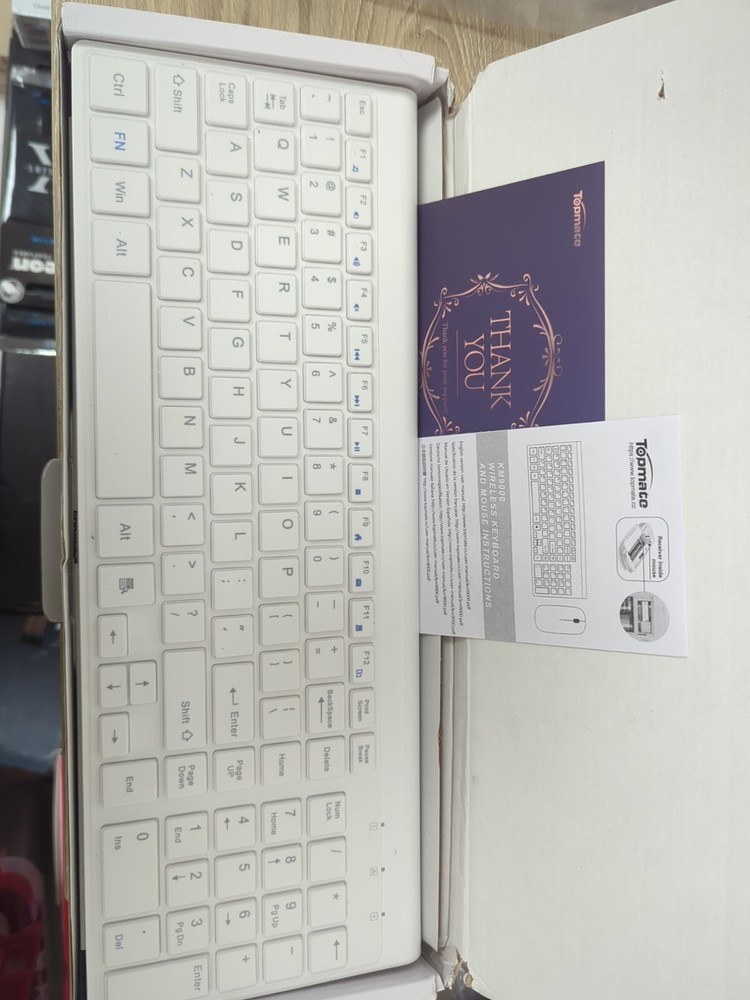 Topmate Wireless Keyboard & Mouse Combo, KM9000, White