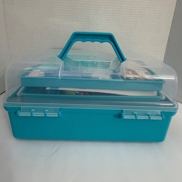 Cake Decorating Kit 100+ Pcs 3-Tier Storage Box Piping Tips Russian Tips Blue