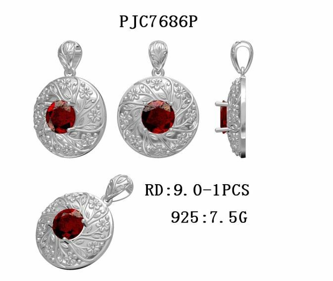 Sterling Silver Semi Mount Pendant Setting RD 9x9mm
