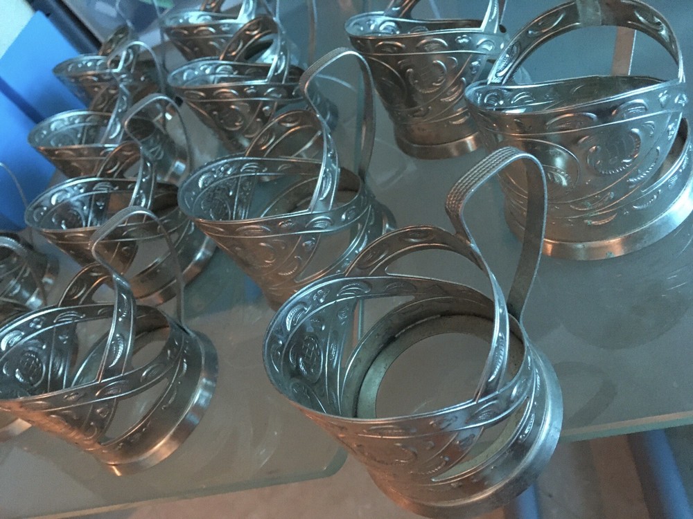 Silver Russian Cup Holder USSR CCCP