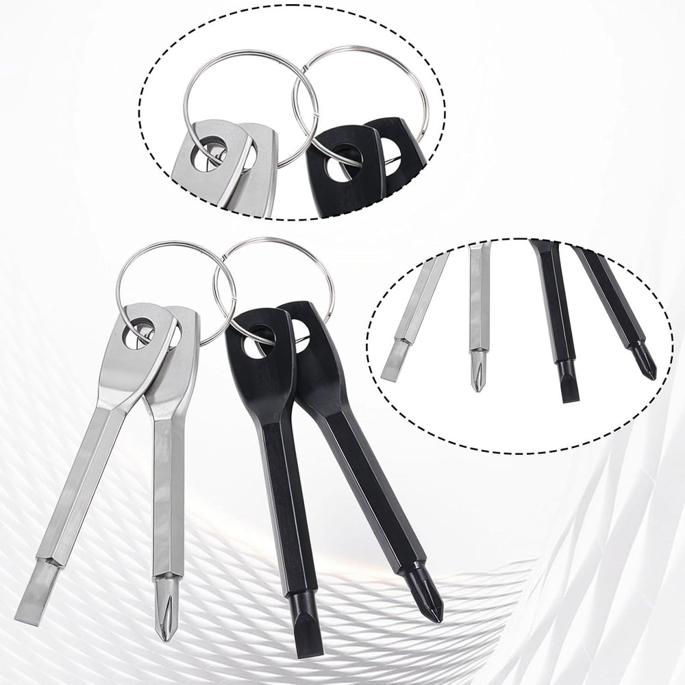 8Pcs Portable Mini Keychain Screwdriver Set Phillips Slotted Head Screwdrivers