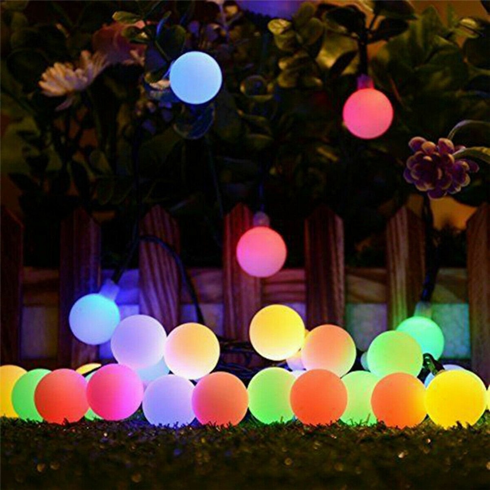 1/2/4 Pack Outdoor Solar Globe String Light 8 Modes Yard Landscape 33FT 100LED