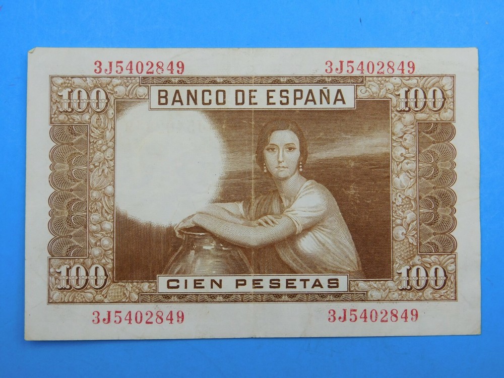 1953 Spain 100 Peseta Currency Note