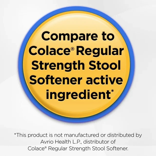 Equate Stool Softener Laxative Softgels 100mg 140 CountvsColace Regular Strength