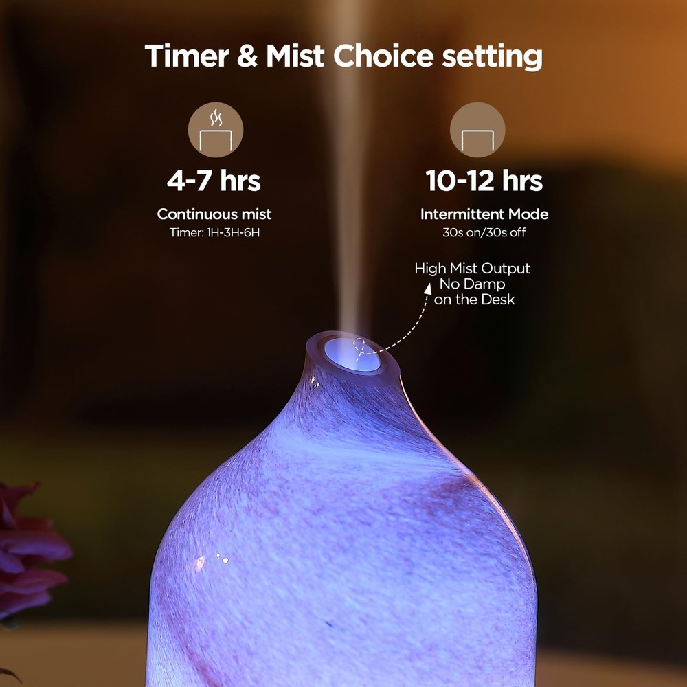 Essential Oil Diffuser Hand Blown Glass Aromatherapy - Brown Rock