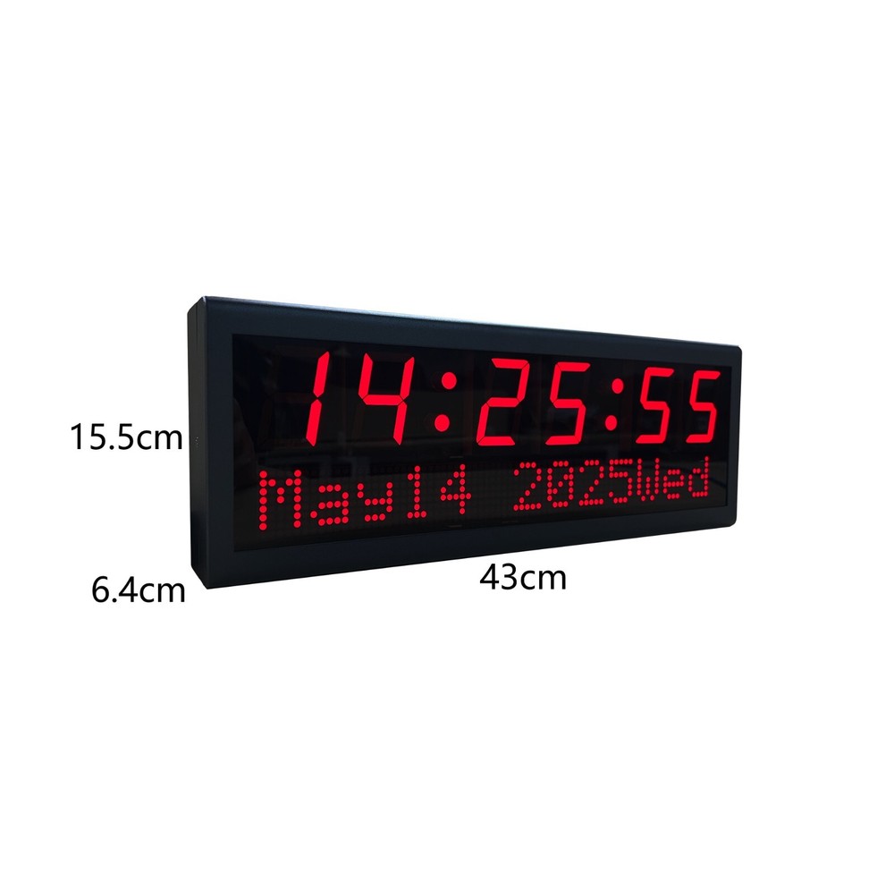2.3" 6 Digit NTP PoE Clock with Date , Network Synchronized, Automatic DST Reset