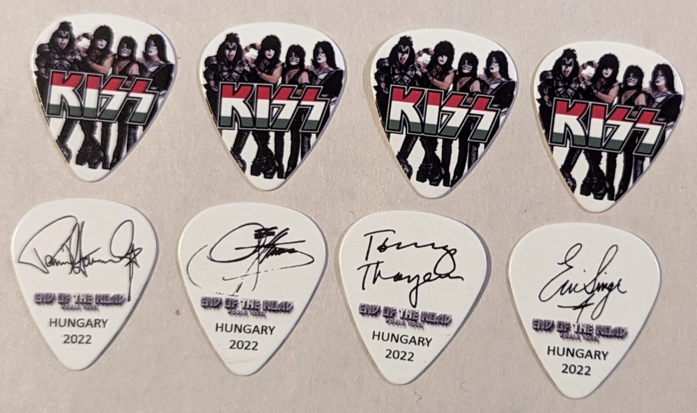 KISS 2022 End Of The Road EUROPE HUNGARY  Flag Guitar Pick Pics
