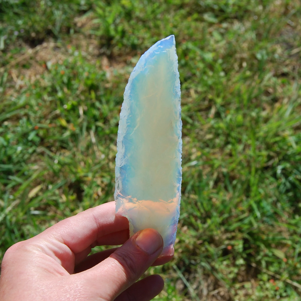 Hand Knapped Opalite Crystal Knife Blades 5.5"