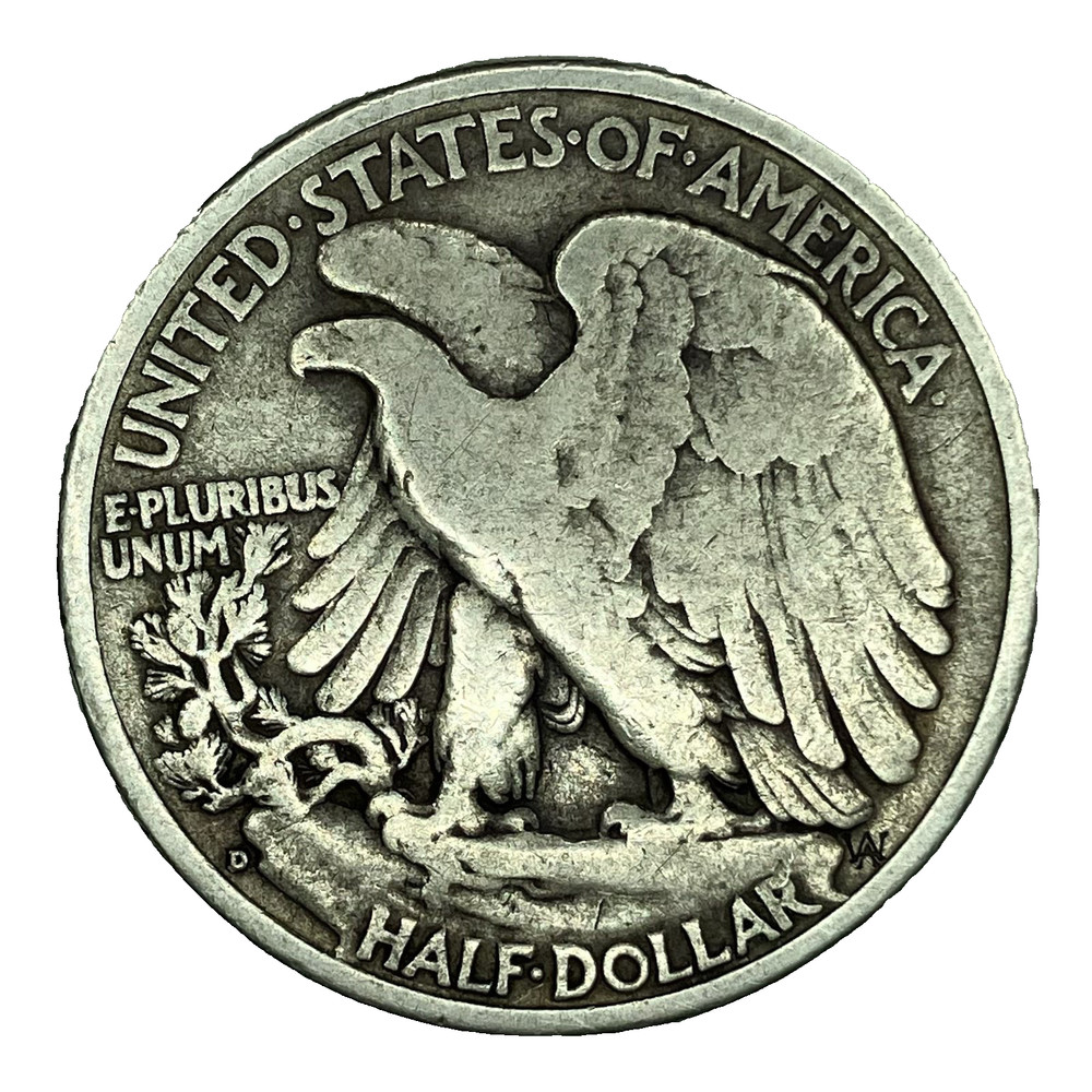 1939-D Walking Liberty Half Dollar, 90% silver