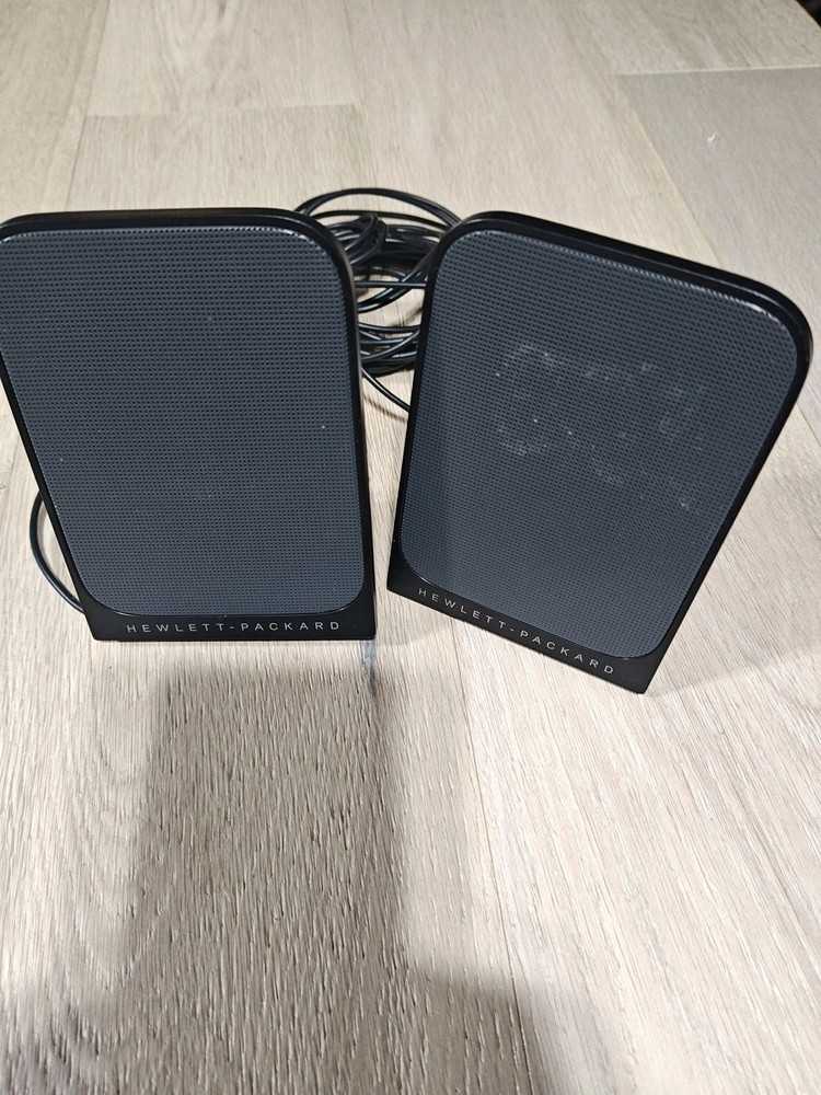 HP USB Business Speakers Wired Desktop Computer PC Audio Stereo Headphone Jack