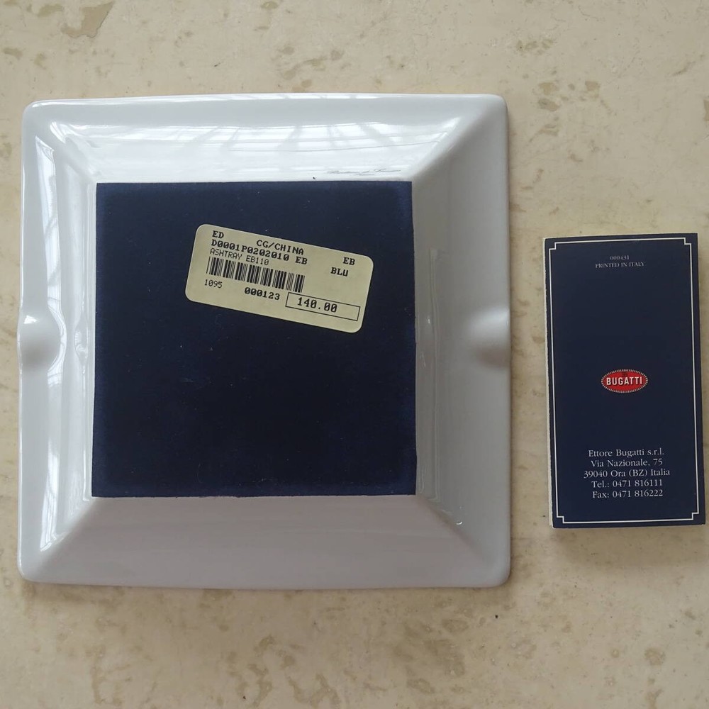 New Bugatti Ashtray blue gold with box