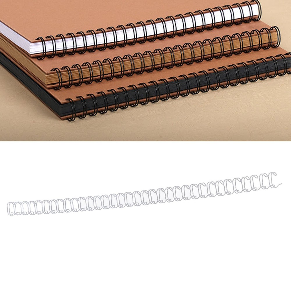 White 100X Double Loop Wire Binding Spine 6.4mm Diameter 34 Teeth 3:1 ScalE