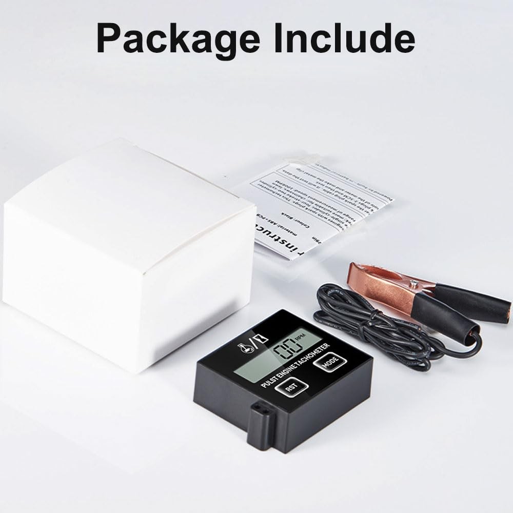 Small Engine Tachometer, Digital Tachometer Tach Gauge Reset Function Equippe...