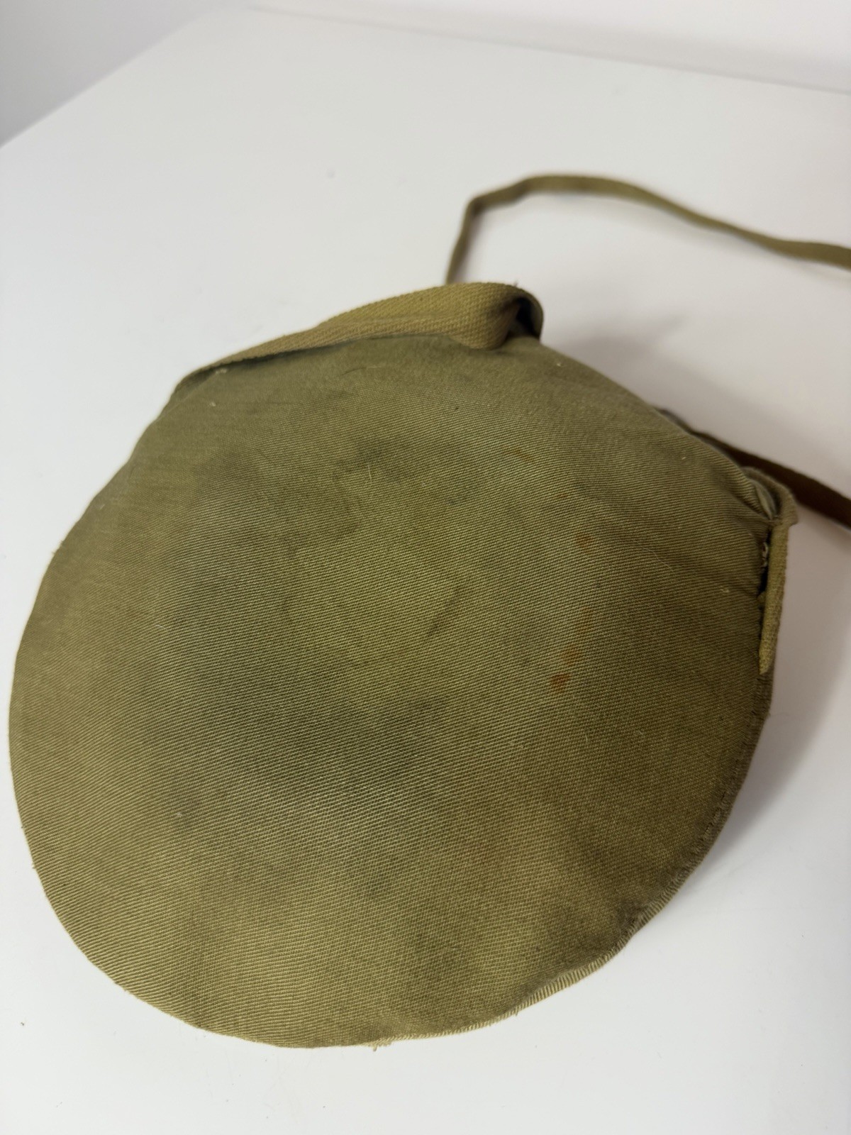 Vintage Military Metal Canteen W/Cloth Carrier, Cork Stop, Adjustable Strap