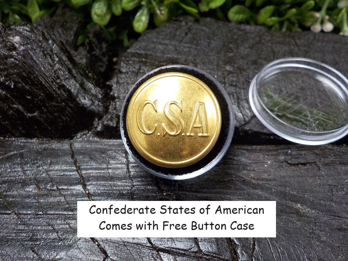 Confederate States of America Coat Button Loaded with Gold Free Button Case