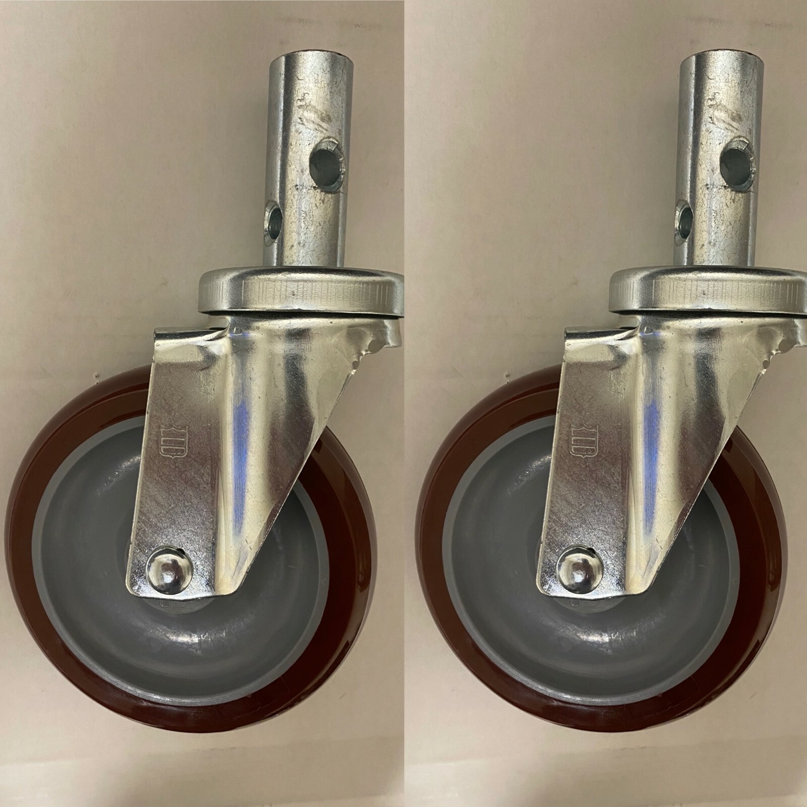 5" UNIVERSAL HAND TRUCK REPLACEMENT CASTER - POLYURETHANE TREAD - 300lbs CAP