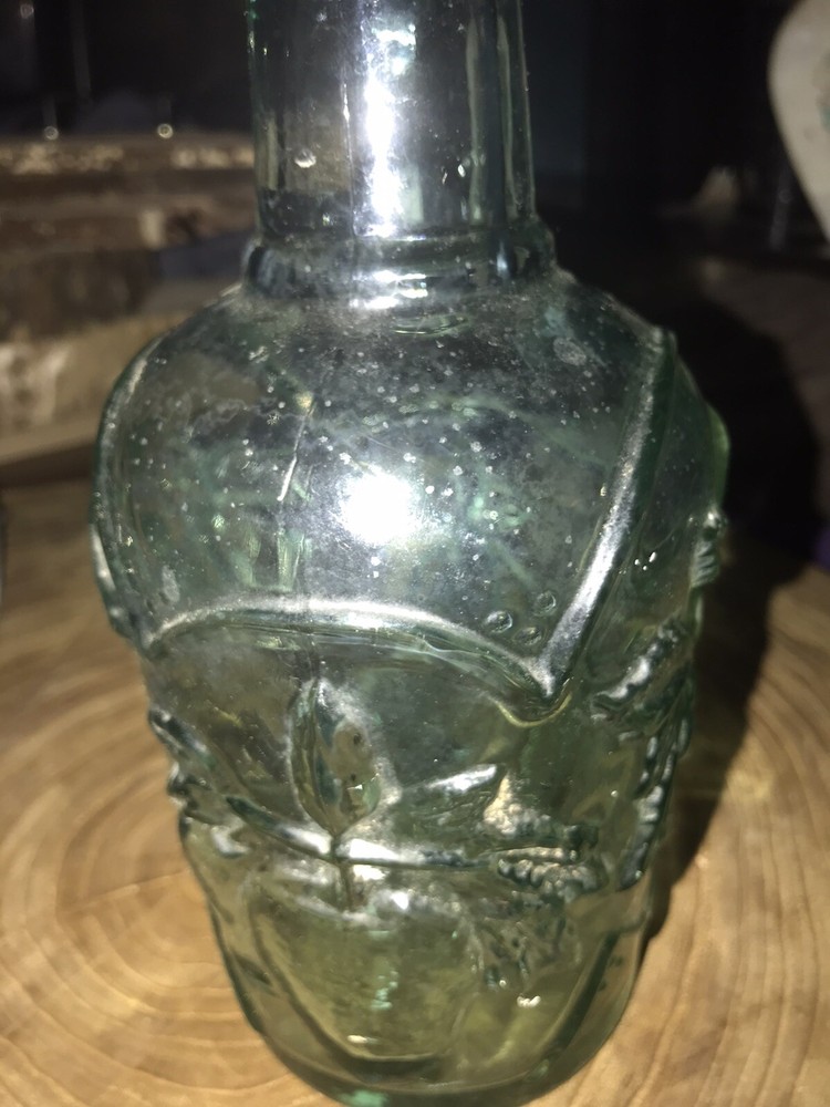 Clear Green Tint Wine Bottle With Embossed Fruit- Canada