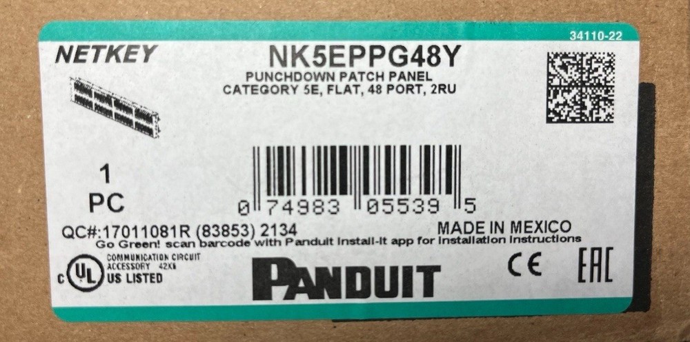 Panduit Punch down Patch Panel