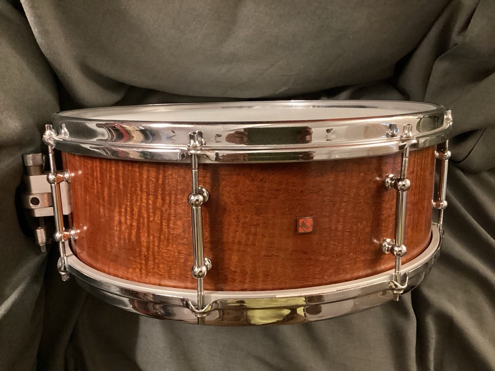 Custom Handmade Snare Drum , Single , One Ply All Mahogany Solid Shell ..16”