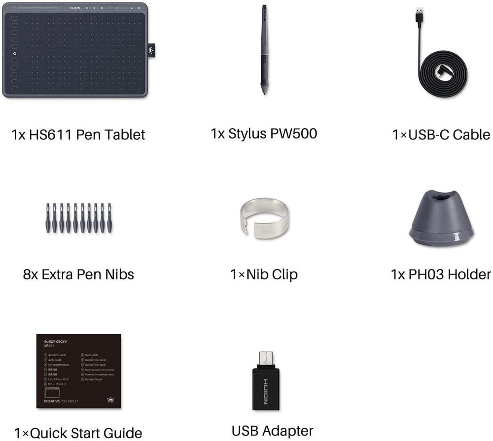 HS611 Graphics Drawing Tablet Android Support Digital Art Tablet with Battery-Fr