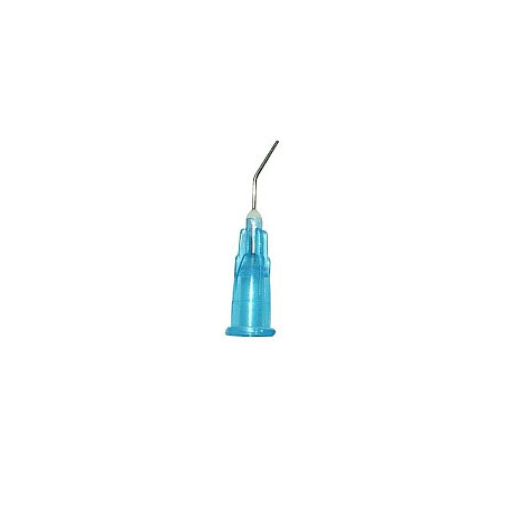 25Ga Blue Pre Bent Applicator Needle Tips Luer Lock Etch Sealant 500/Pack
