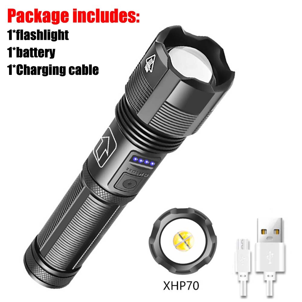 5000000LM LED Flashlight Tactical Light Super Bright Torch USB Rechargeable Lamp
